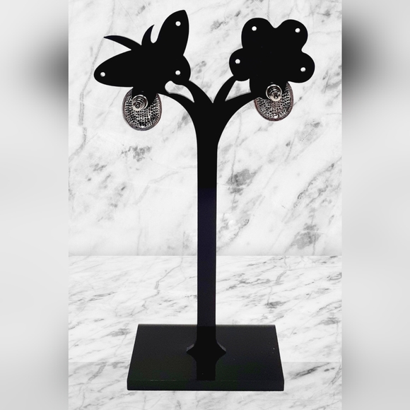 NEW Southwest Inspired Oval Silver and Light Blue Earrings - Picture 6 of 9